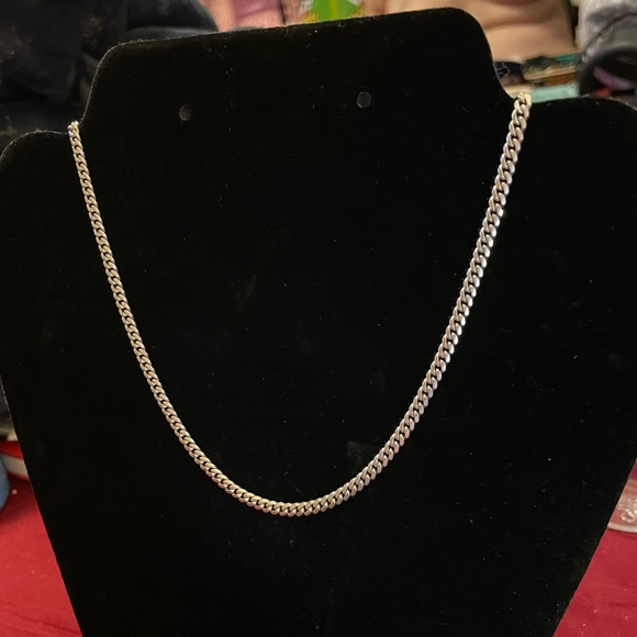 .925 STERLING SILVER: 3mm 20in Solid Cuban/Curb Link Chain - Picture 4 of 14